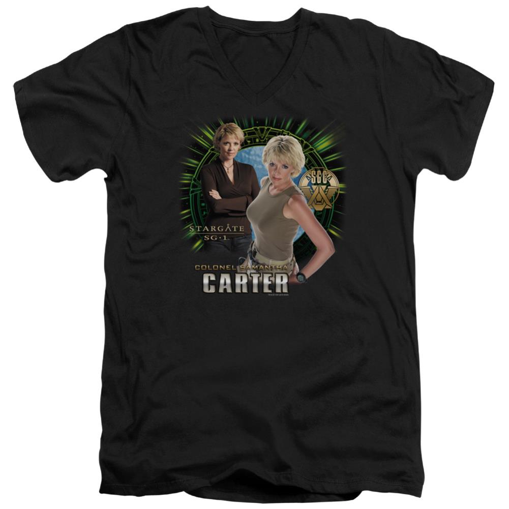 Stargate SG-1 Samantha Carter Men's 30/1 Cotton Slim V-Neck T-Shirt