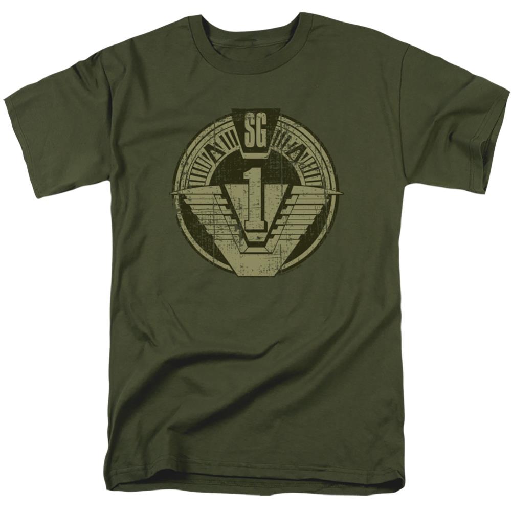 Stargate SG-1 SG-1 Distressed Men's 18/1 Cotton Short-Sleeve T-Shirt