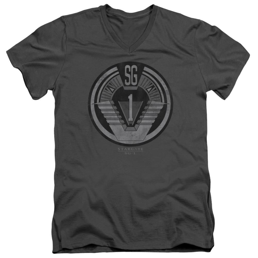 Stargate SG-1 Team Badge Men's 30/1 Cotton Slim V-Neck T-Shirt