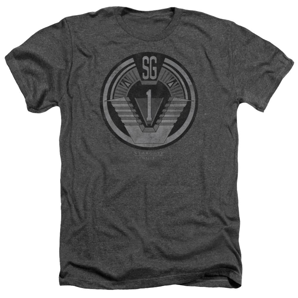 Stargate SG-1 Team Badge Men's 30/1 Heather 60 40 Poly Short-Sleeve T-Shirt