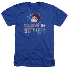 Steven Universe Believe Men's 30/1 Heather 60 40 Poly Short-Sleeve T-Shirt