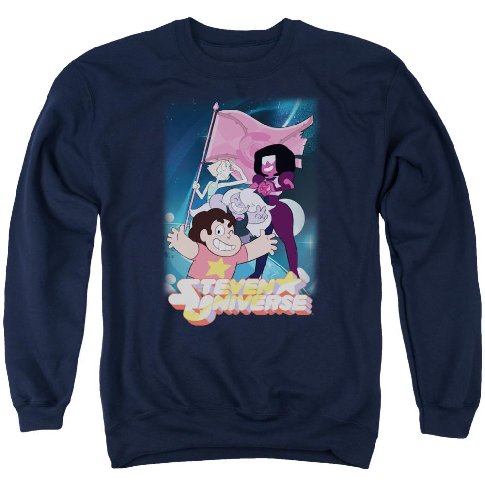 Steven Universe Crystal Gem Flag Men's Crewneck 50 50 Poly Long-Sleeve T-Shirt
