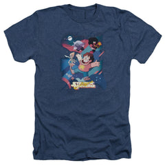Steven Universe Group Shot Men's 30/1 Heather 60 40 Poly Short-Sleeve T-Shirt