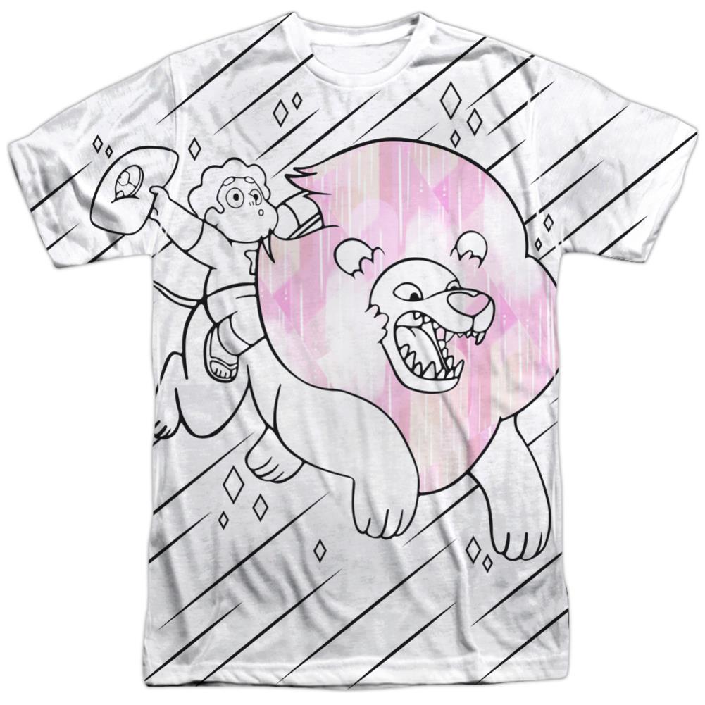 Steven Universe Stev And Lion Men's Regular Fit Polyester Short-Sleeve T-Shirt