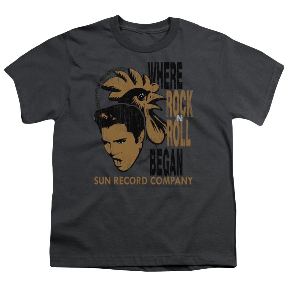 Sun Records Elvis And Rooster Youth 18/1 100% Cotton Short-Sleeve T-Shirt