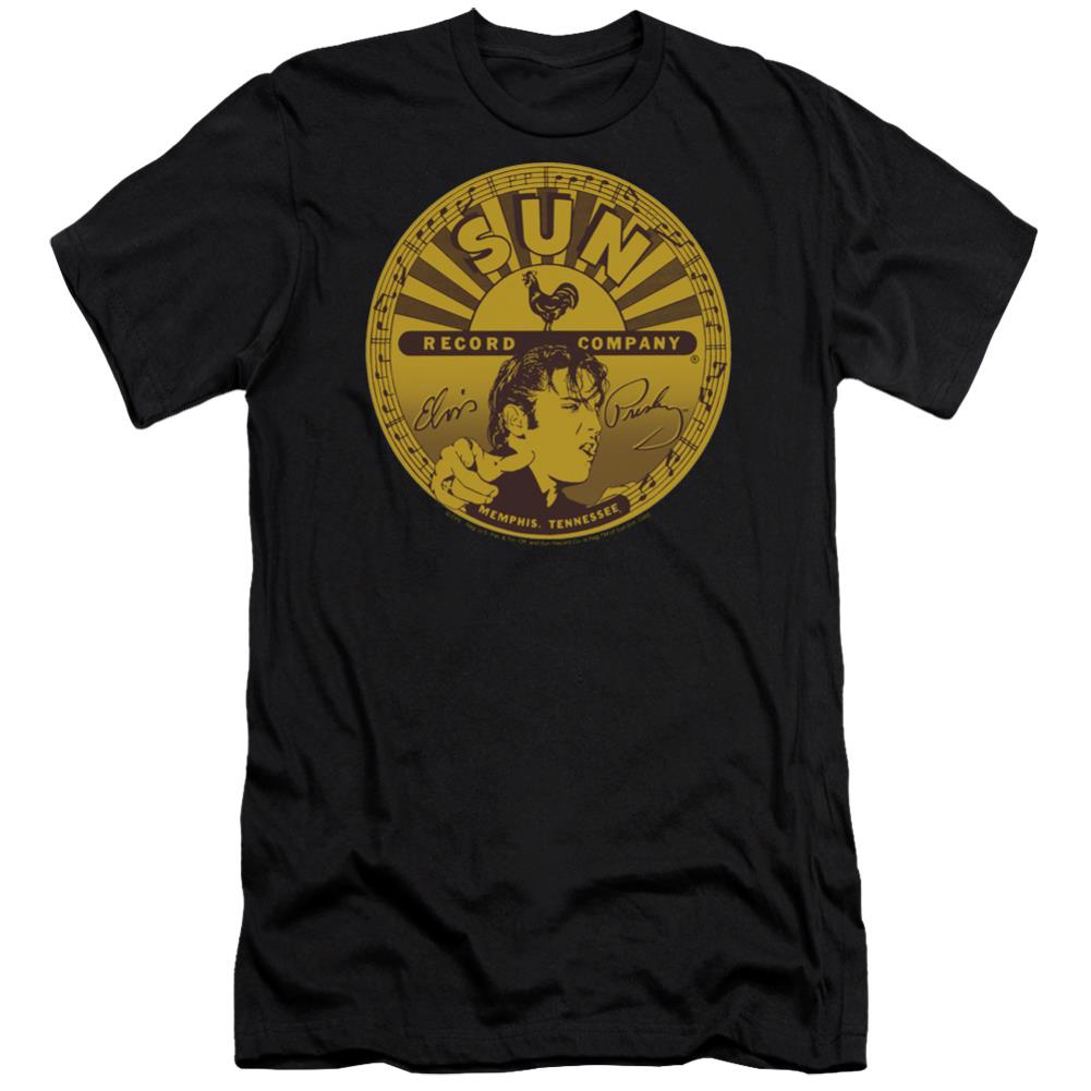 Sun Records Elvis Full Sun Label Men's Ultra-Soft 30/1 Cotton Slim Short-Sleeve T-Shirt