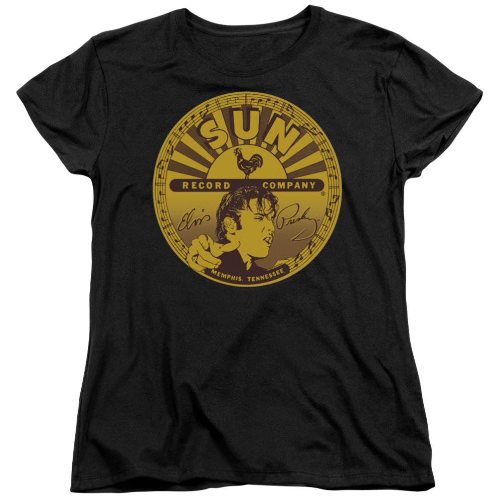 Sun Records Elvis Full Sun Label Women's 18/1 Cotton Short-Sleeve T-Shirt