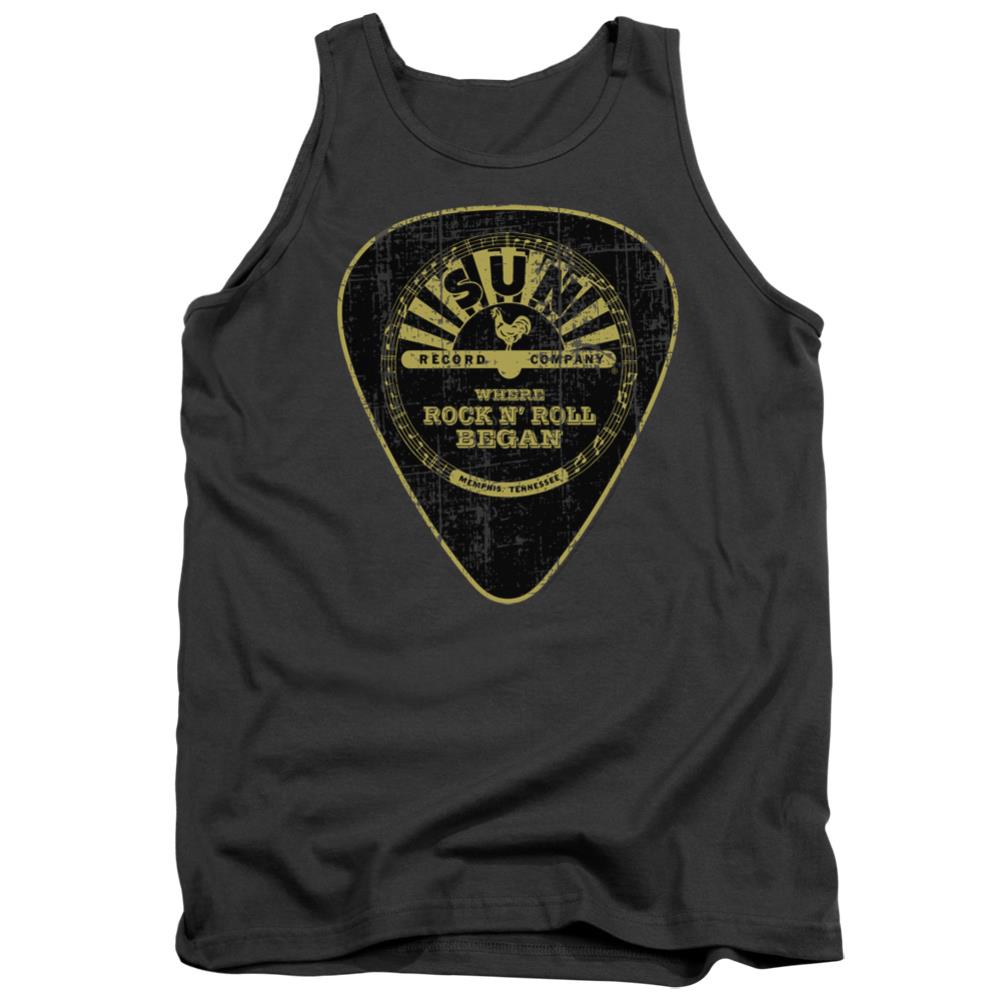 Sun Records Guitar Pick Men's 18/1 Cotton Tank Top