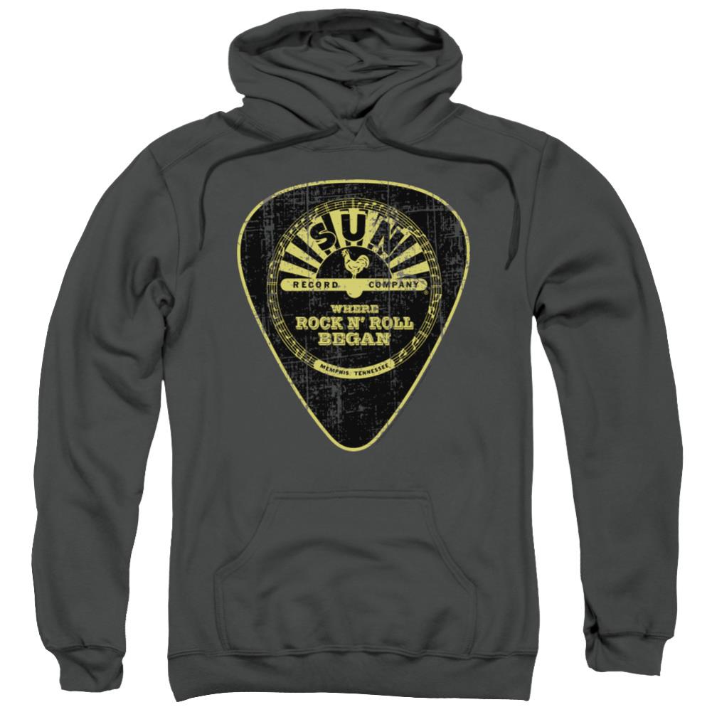 Sun Records Guitar Pick Men's Pull-Over 75 25 Poly Hoodie