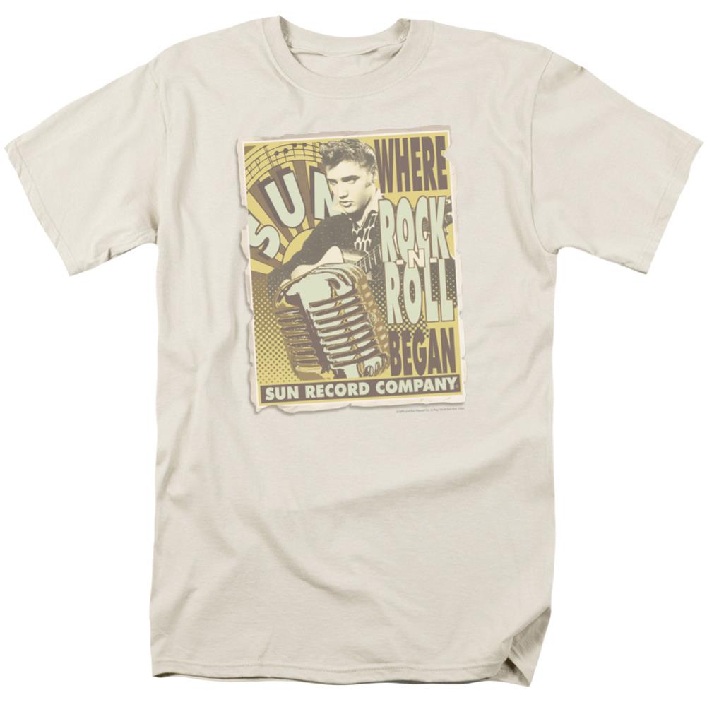 Sun Records Rock N Roll Began Poster Men's 18/1 Cotton Short-Sleeve T-Shirt