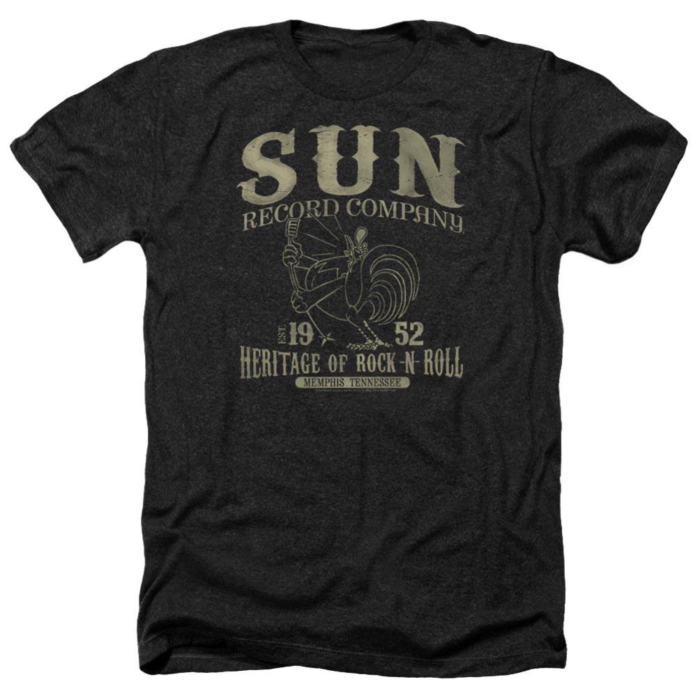 Sun Records Rockabilly Bird Men's 30/1 Heather 60 40 Poly Short-Sleeve T-Shirt