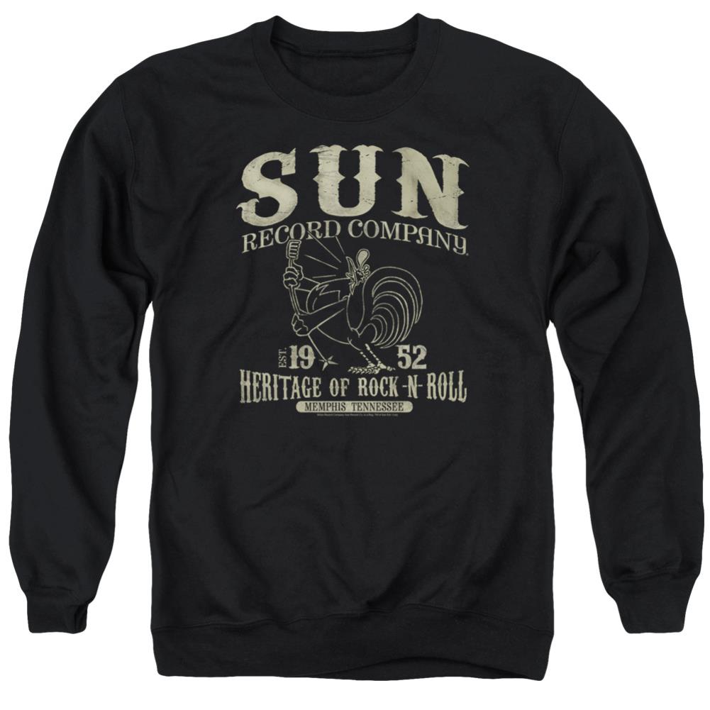 Sun Records Rockabilly Bird Men's Crewneck 50 50 Poly Long-Sleeve T-Shirt