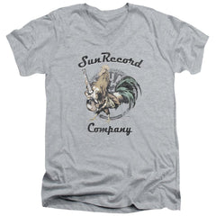 Sun Records Rockin Rooster Logo Men's 30/1 Cotton Slim V-Neck T-Shirt