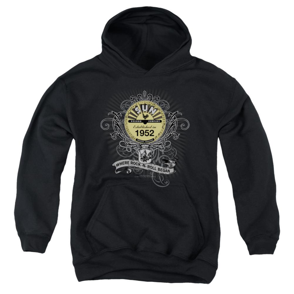 Sun Records Rockin Scrolls Youth Cotton Poly Pull-Over Hoodie