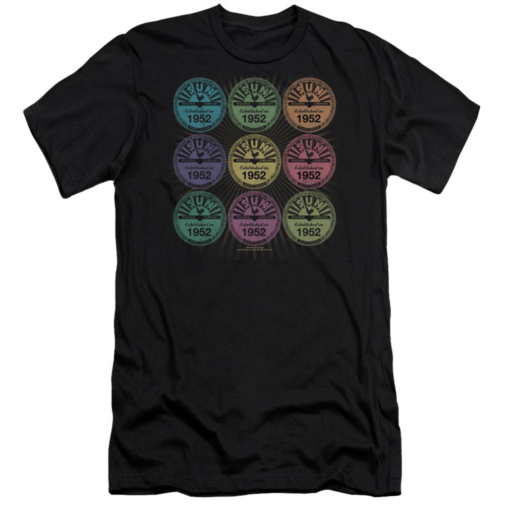 Sun Records Rocking Color Block Men's Ultra-Soft 30/1 Cotton Slim Short-Sleeve T-Shirt