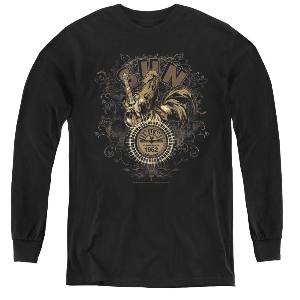 Sun Records Scroll Around Rooster Youth Long-Sleeve T-Shirt