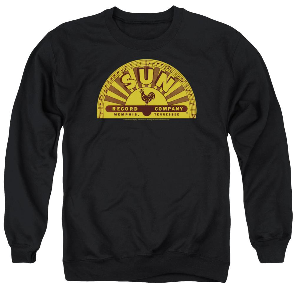 Sun Records Traditional Logo Men's Crewneck 50 50 Poly Long-Sleeve T-Shirt