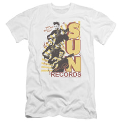 Sun Records Tri Elvis Men's Ultra-Soft 30/1 Cotton Slim Short-Sleeve T-Shirt