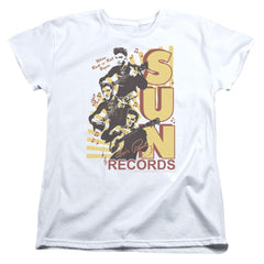 Sun Records Tri Elvis Women's 18/1 Cotton Short-Sleeve T-Shirt