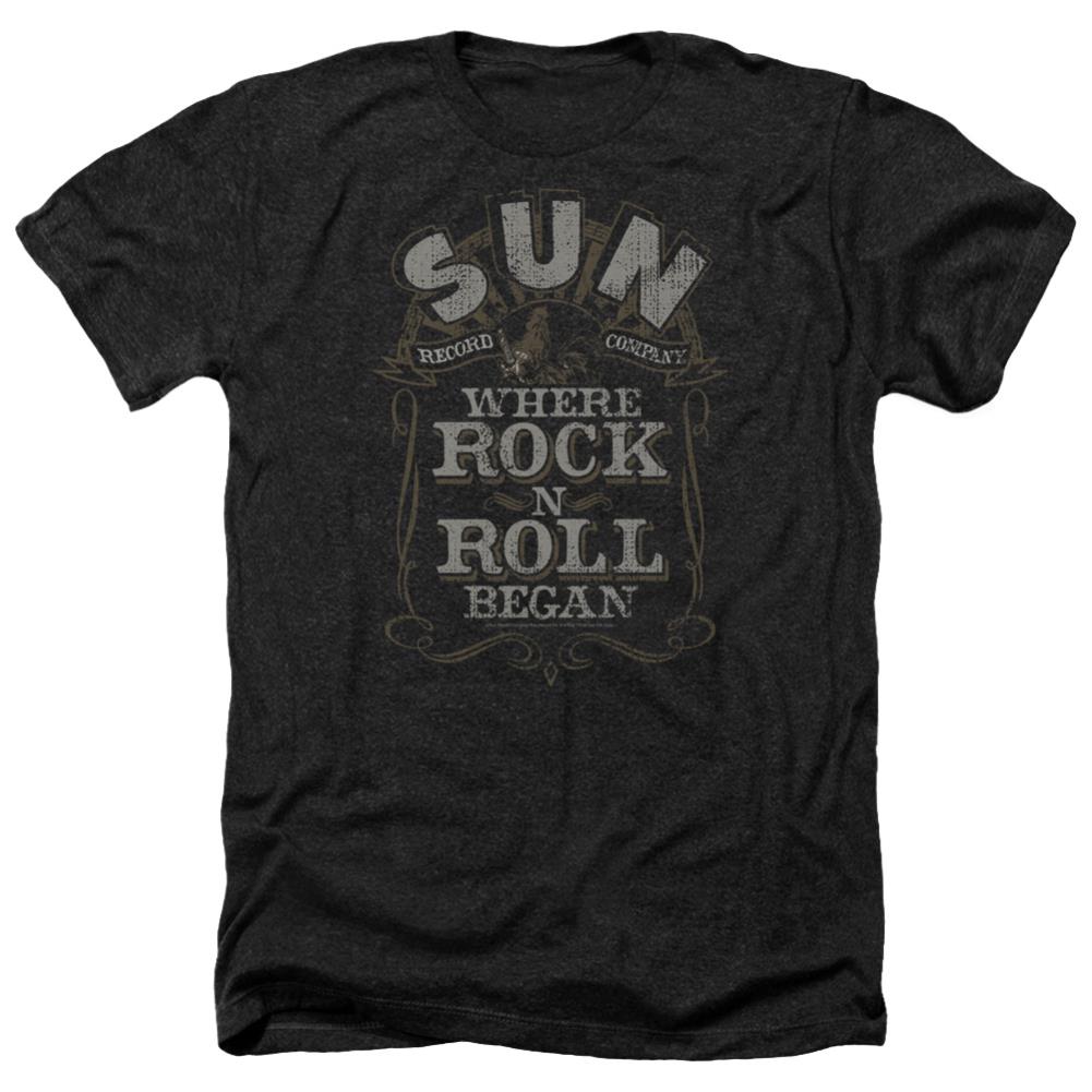 Sun Records Where Rock Began Men's 30/1 Heather 60 40 Poly Short-Sleeve T-Shirt