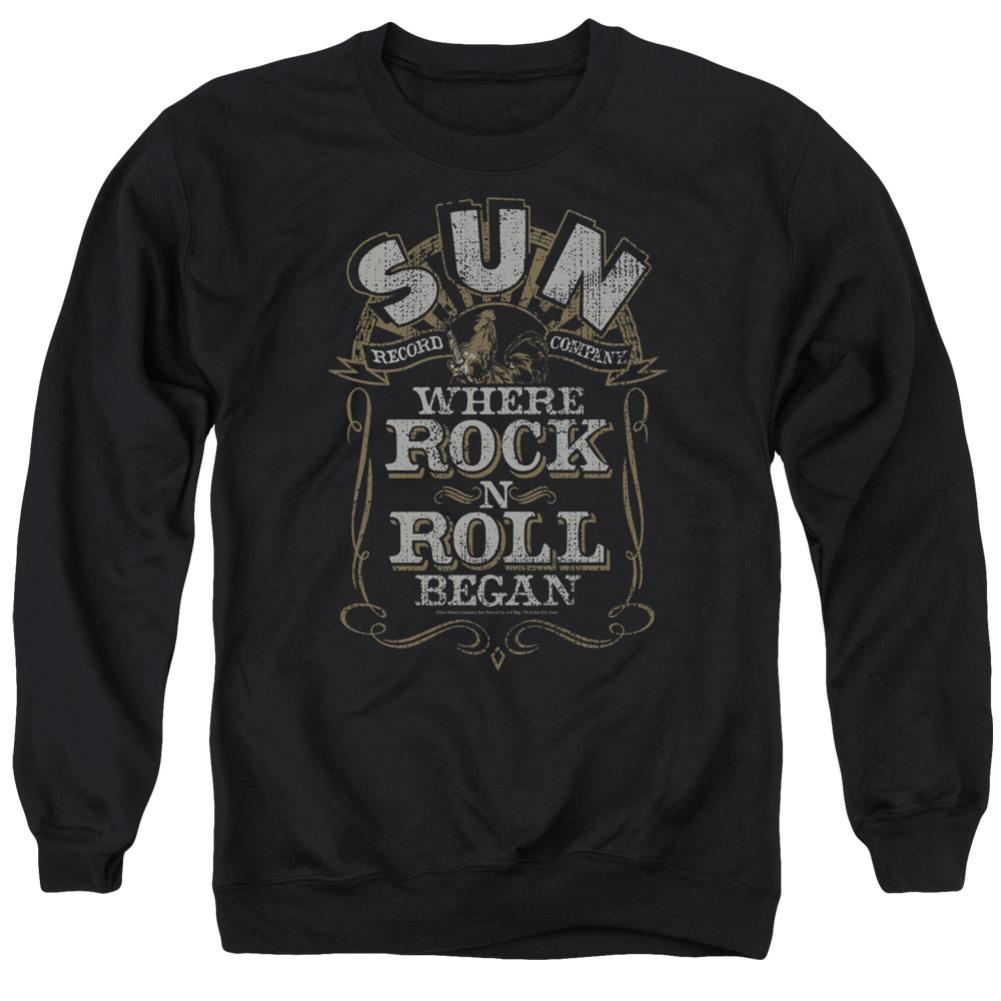 Sun Records Where Rock Began Men's Crewneck 50 50 Poly Long-Sleeve T-Shirt