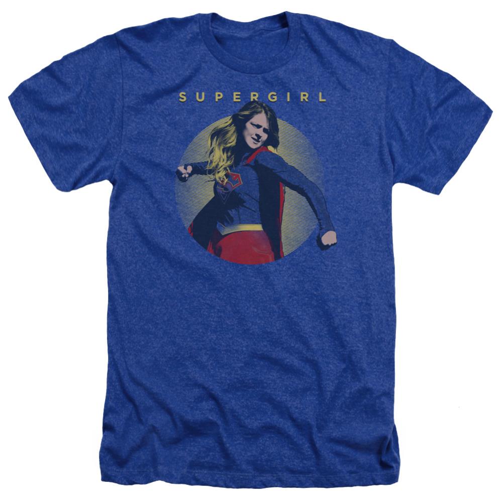 Supergirl Classic Hero Men's 30/1 Heather 60 40 Poly SS T