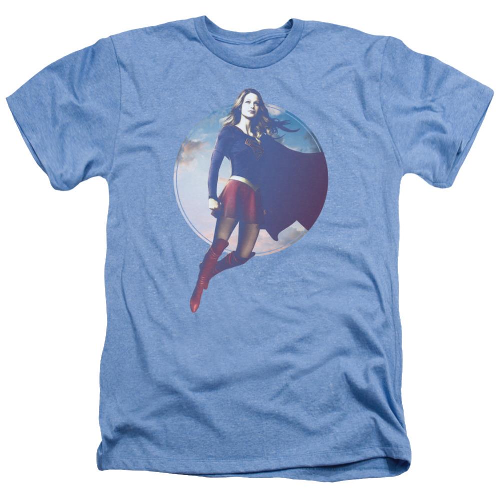 Supergirl Cloudy Circle Men's 30/1 Heather 60 40 Poly SS T