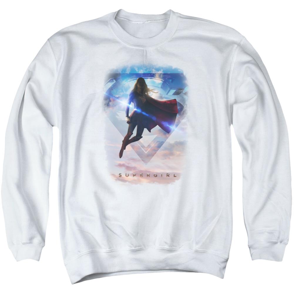 Supergirl Endless Sky Men's Crewneck 50 50 Poly LS T