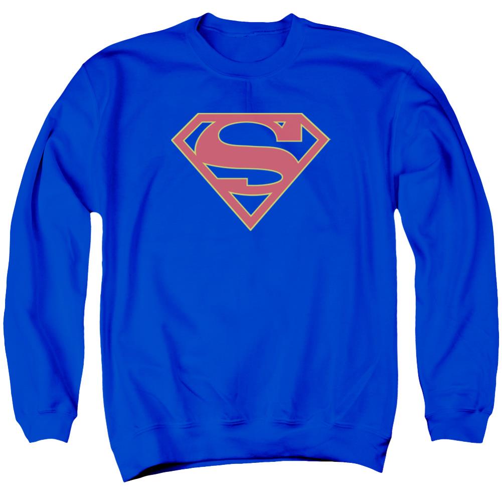 Supergirl Logo Men's Crewneck 50 50 Poly LS T