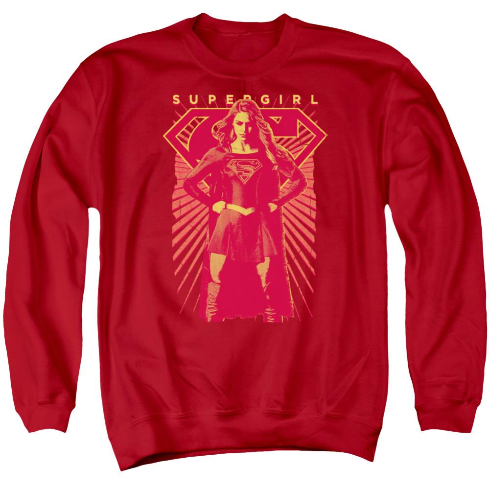 Supergirl Ready Set Men's Crewneck 50 50 Poly LS T