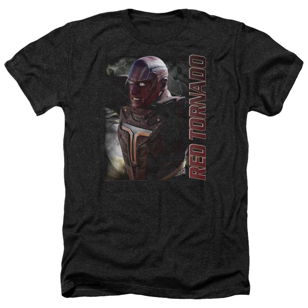 Supergirl Red Tornado Men's 30/1 Heather 60 40 Poly SS T
