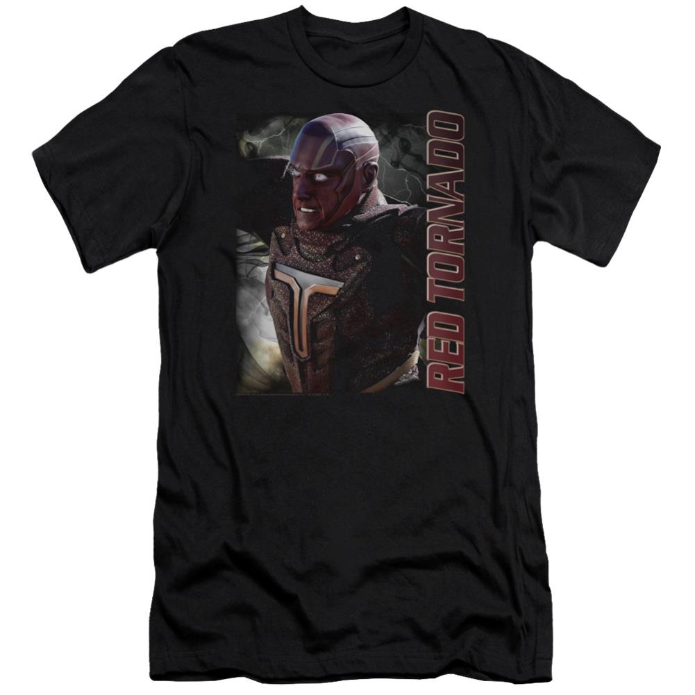 Supergirl Red Tornado Men's Ultra-Soft 30/1 Cotton Slim SS T