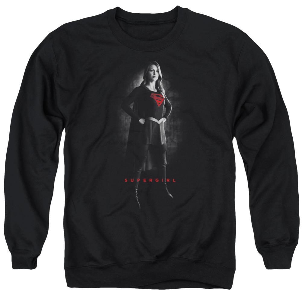 Supergirl Supergirl Noir Men's Crewneck 50 50 Poly LS T