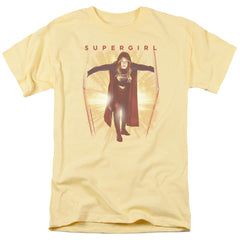 Supergirl Through The Door Men's 18/1 Cotton SS T