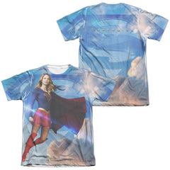 Supergirl Up In The Sky (Front/Back Print) Men's Regular Fit Poly Cotton SS T