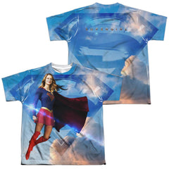 Supergirl Up In The Sky (Front/Back Print) Youth Regular Fit Poly SS T