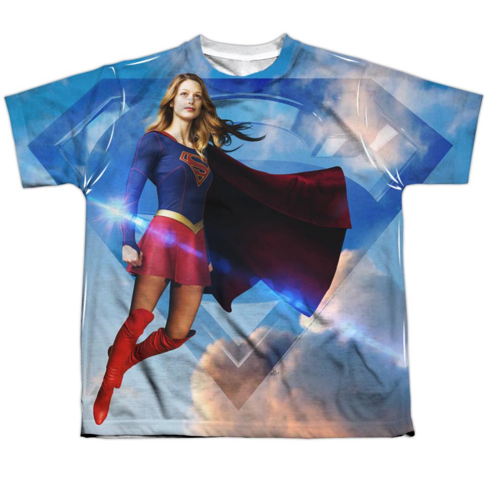 Supergirl Up In The Sky Youth Regular Fit Poly SS T