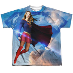 Supergirl Up In The Sky Youth Regular Fit Poly SS T