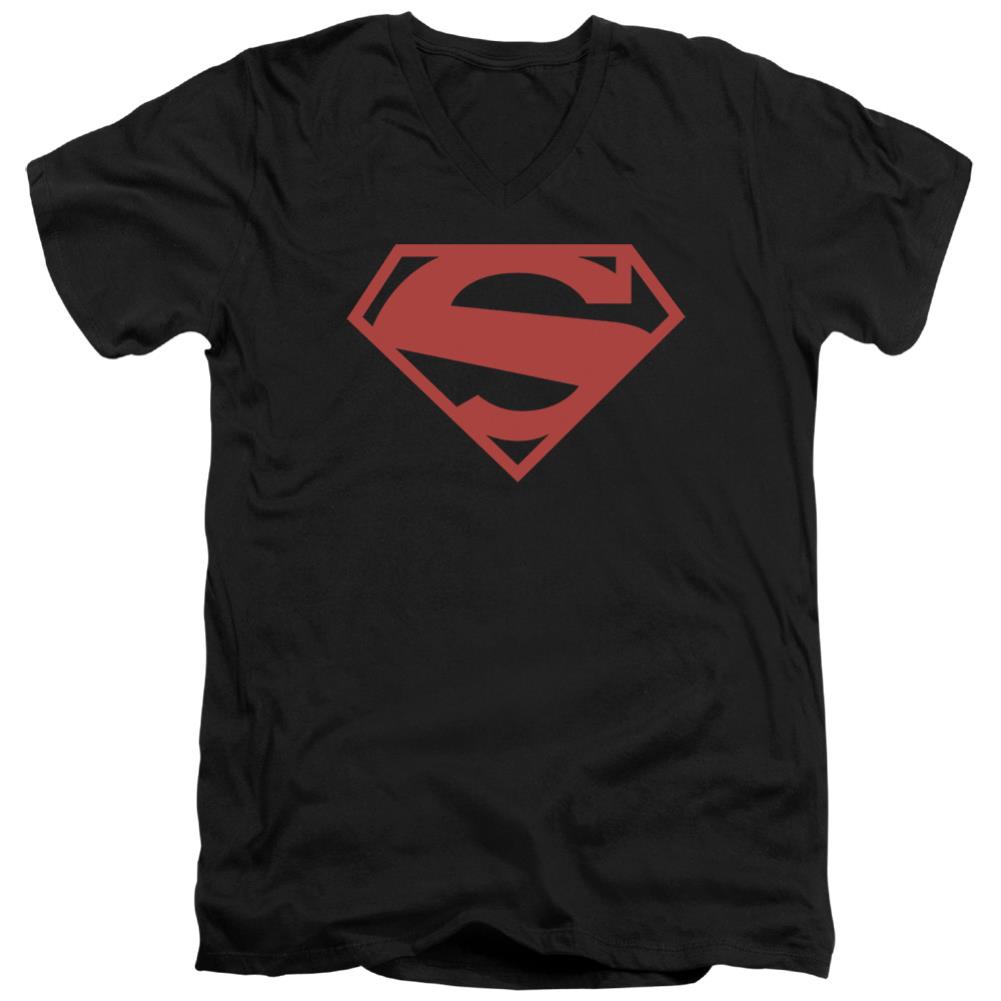 Superman 52 Red Block Men's 30/1 Cotton Slim V-Neck T