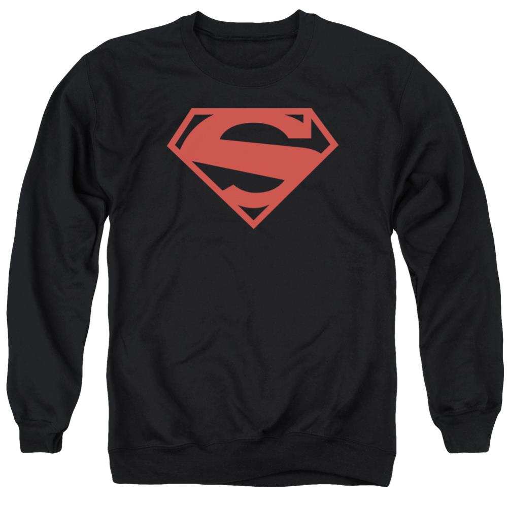 Superman 52 Red Block Men's Crewneck 50 50 Poly LS T