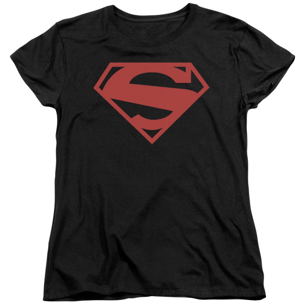 Superman 52 Red Block Women's 18/1 Cotton SS T