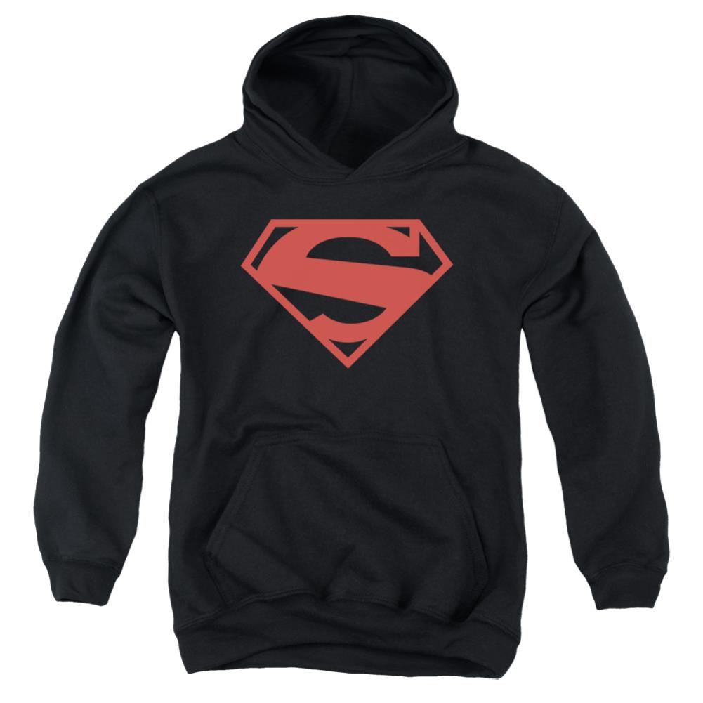 Superman 52 Red Block Youth Cotton Poly Pull-Over Hoodie