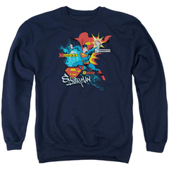 Superman Abilities Men's Crewneck 50 50 Poly LS T
