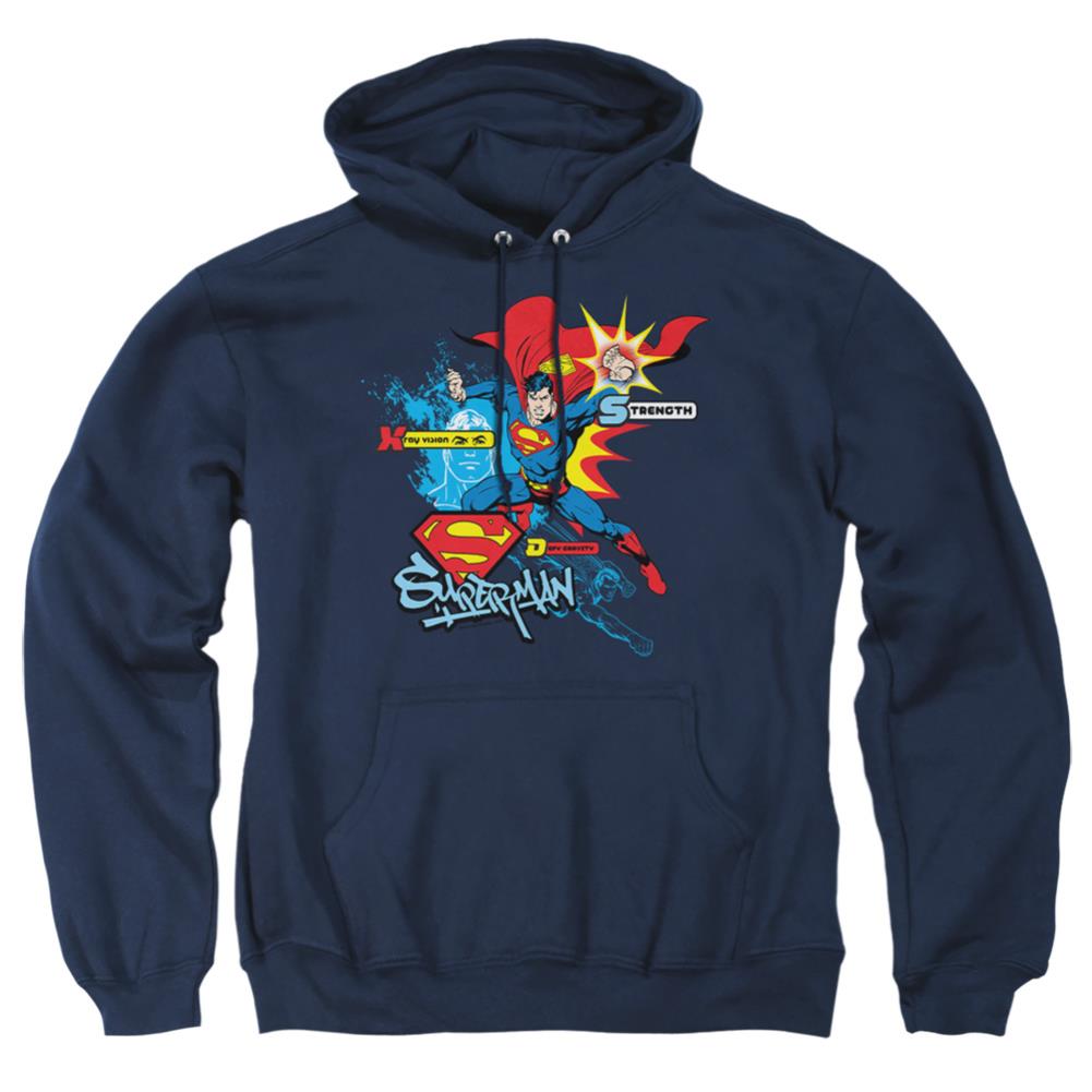 Superman Abilities Men's Pull-Over 75 25 Poly Hoodie