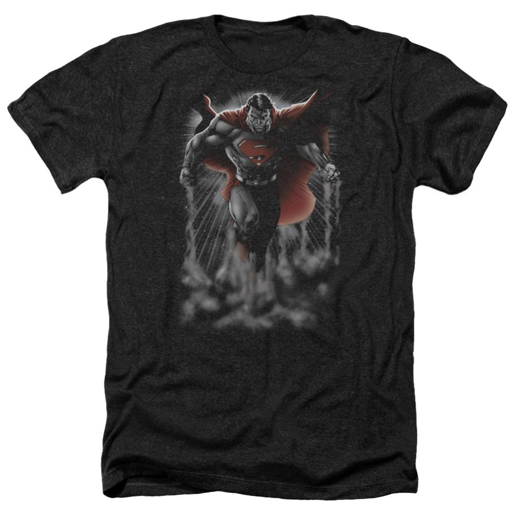 Superman Above The Clouds Men's 30/1 Heather 60 40 Poly SS T