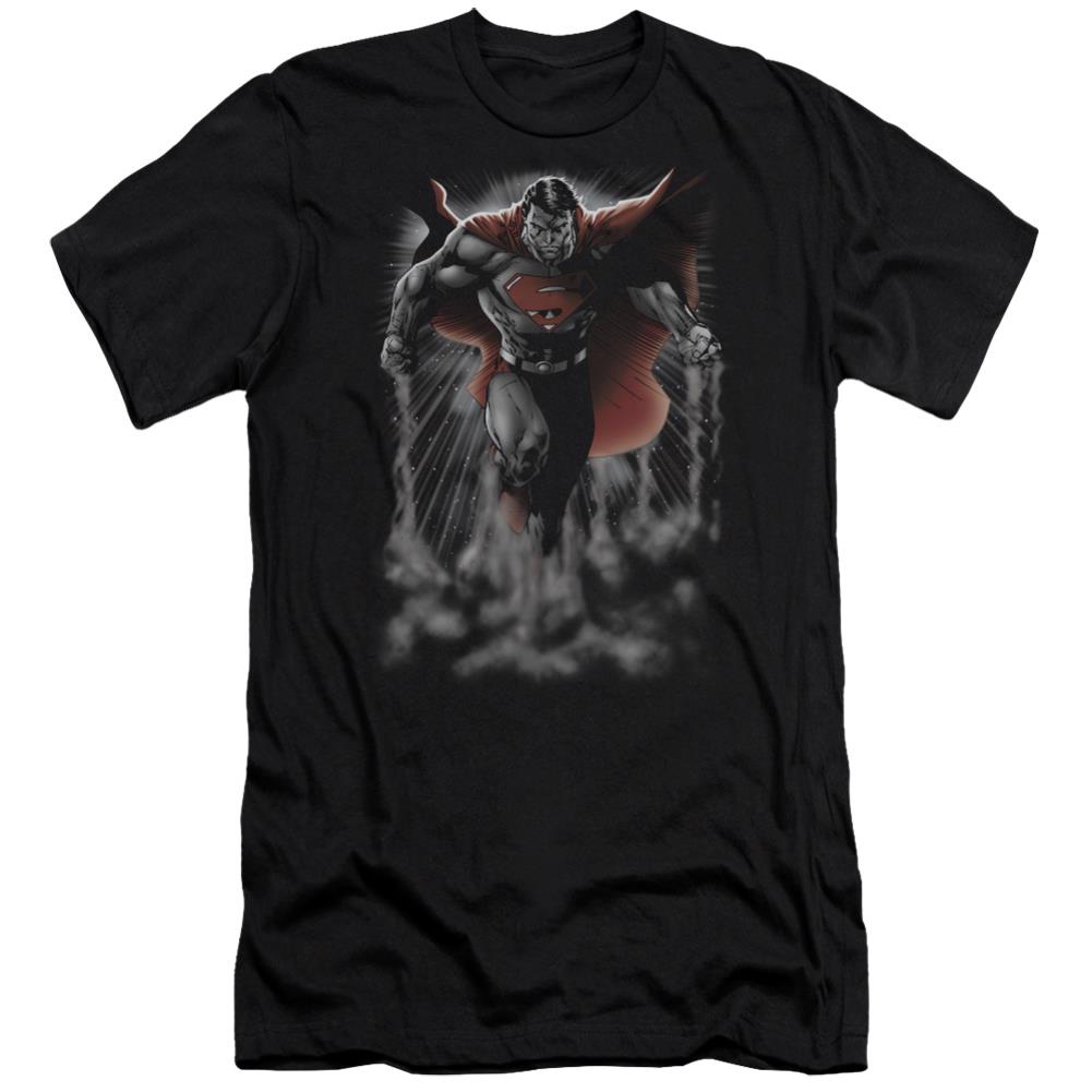 Superman Above The Clouds Men's Ultra-Soft 30/1 Cotton Slim SS T