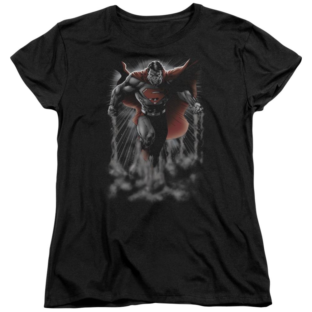 Superman Above The Clouds Women's 18/1 Cotton SS T