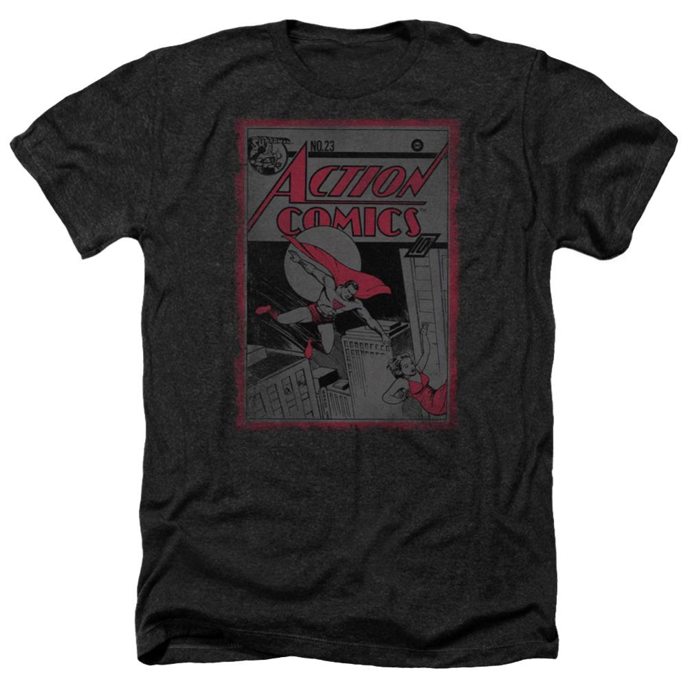 Superman Action Comics 23 Men's 30/1 Heather 60 40 Poly SS T