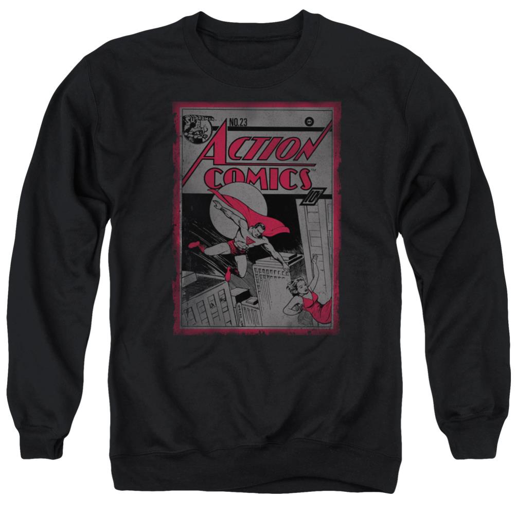 Superman Action Comics 23 Men's Crewneck 50 50 Poly LS T