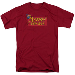 Superman Action Comics Logo Men's 18/1 Cotton SS T